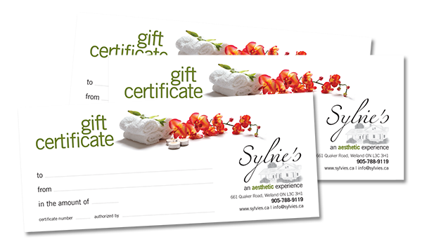 Sylvie's gift certificates